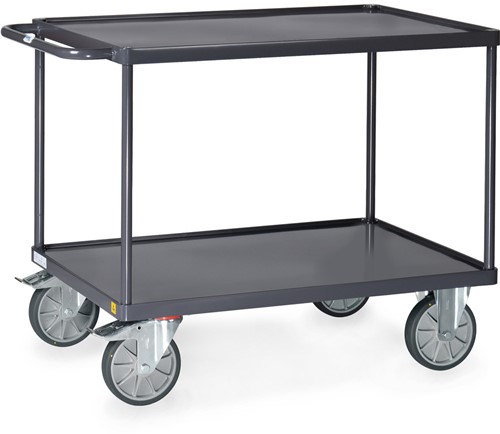 ESD-Tafelwagen W - laadvlak 1.000 x mm platformen van staalplaat met rand