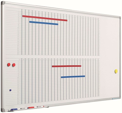 Smit Visual - Planbord Softline profiel 8mm 53 Weken, Afmeting: 60x120 cm