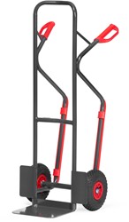 Steekwagen Luchtbanden 260 x 85 mm tot 300 kg, hoogte 1300 mm, glijstrips, standard schep