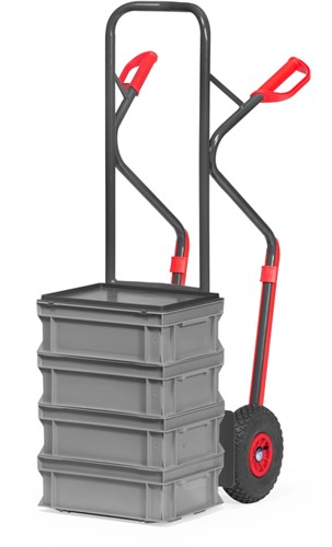 Steekwagen Luchtbanden 260 x 85 mm tot 300 kg, hoogte 1300 mm, glijstrips, standard schep-2