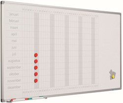 Smit Visual - Planbord Softline profiel 8mm Jaar NL / GB / DU, incl. dagstroken, Afmeting: 60x120 cm