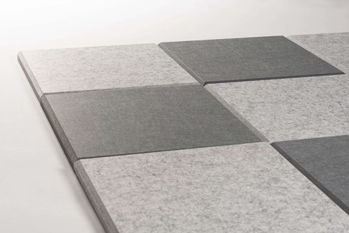 Akoestische PET-vilt wandtegels, set van 24, combi set grijs, Afmeting: 30x30 cm-3