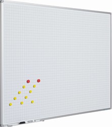 Smit Visual - Geruit schrijfbord Softline profiel 8mm, wit 5x5