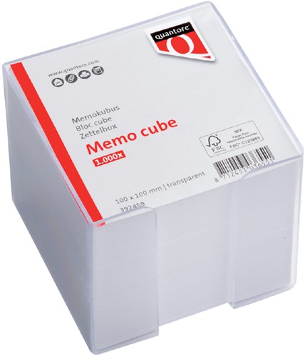 Memokubus Quantore 10x10x9cm transparant met 900vel-3