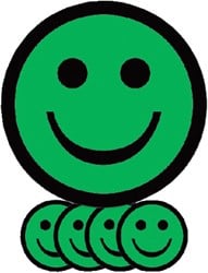 Magneet smiley 75mm emotie blij groen 5 stuks