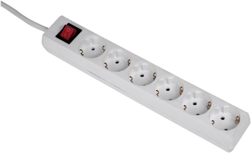 Stekkerdoos Hama 6-voudig beveiligd 5m wit-1