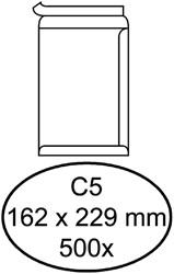 Envelop Quantore akte C5 162x229mm zelfklevend wit 500 stuks
