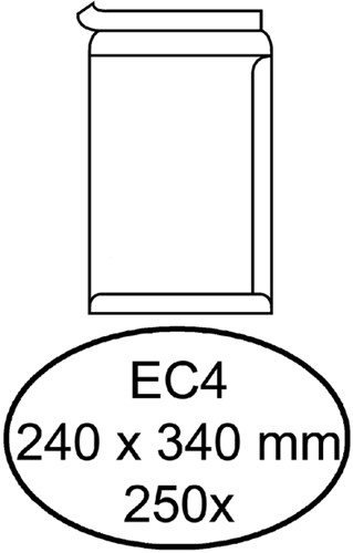 Envelop Quantore akte EC4 240x340mm zelfklevend wit 250 stuks