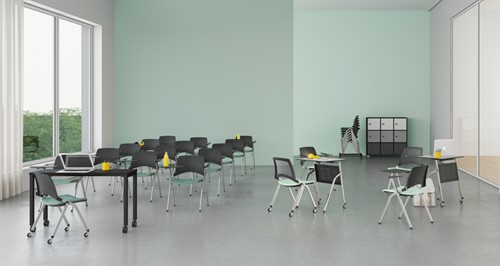 Stoel Emi - stof/metaal - 56x62 cm Bamboe / verchroomd-3