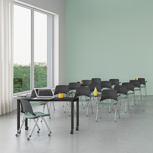 Stoel Emi - plastic/metaal - 56x62 cm Zwart / verchroomd-2
