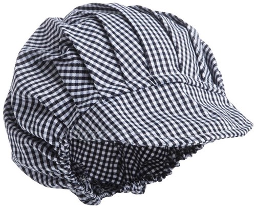 Whites polykatoen koksmuts met klep blauw-wit geruit-2