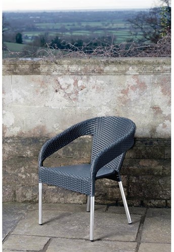 Bolero polyrotan indoor/outdoor stoelen houtskool (4 stuks)-3