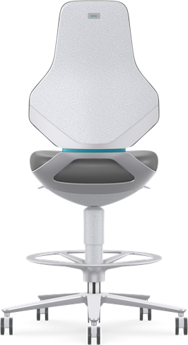 Bimos Cleanroom Texon 4 met stop-&-go-wielen en voetenring, kunstleer Magic ESD, grijs-3