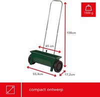 Strooiwagen, instelbare dosering, strooimateriaal 0-8 mm, 12 liter, groen-3