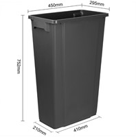 Jantex smalle afvalbak zwart 80 liter-2