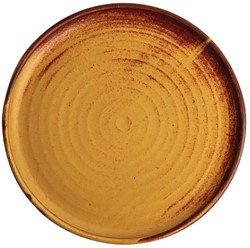 Olympia Canvas ronde borden met smalle rand roestoranje 26,5cm (6 stuks)