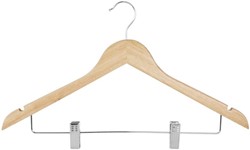 Bolero Houten Hanger Met Antislipclips (10 stuks)