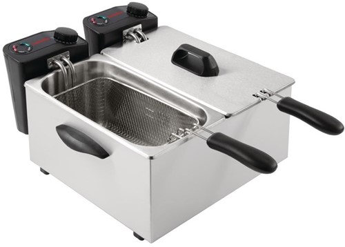Caterlite elektrische tafelmodel friteuse voor licht gebruik 2x2kW-2