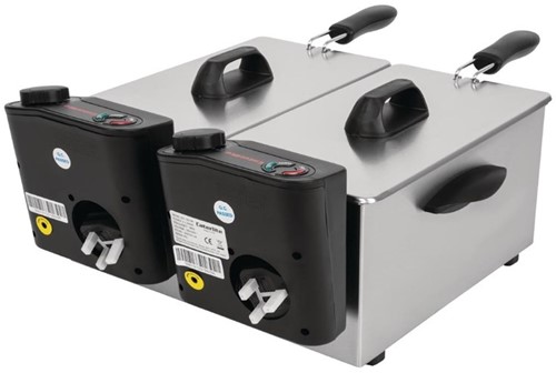 Caterlite elektrische tafelmodel friteuse voor licht gebruik 2x2kW-3