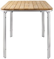 Bolero vierkante essen en aluminium tafel 70cm
