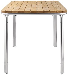 Bolero vierkante essen en aluminium tafel 70cm