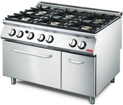 Gastro M 700 plus 6-pits gasfornuis met gasoven GM70/120CFG