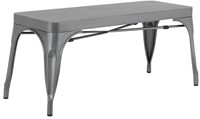 Bolero Bistro Metalen Bank Donkergrijs 1000mm (2 stuks)