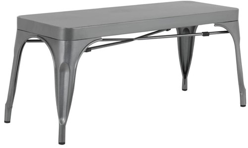 Bolero Bistro Metalen Bank Donkergrijs 1000mm (2 stuks)
