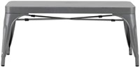Bolero Bistro Metalen Bank Donkergrijs 1000mm (2 stuks)-2
