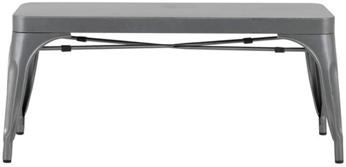 Bolero Bistro Metalen Bank Donkergrijs 1000mm (2 stuks)-2