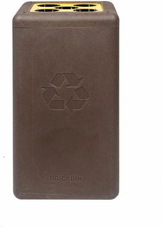 Circulaire Bekerbak Brickbin gerecycled koffiedik cups 65 LTR Bruin/Geel-2