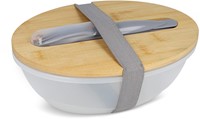 Lunchbox R-PP & bamboe met bestek - 1L - Grijs