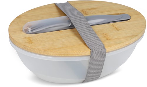 Lunchbox R-PP & bamboe met bestek - 1L - Grijs
