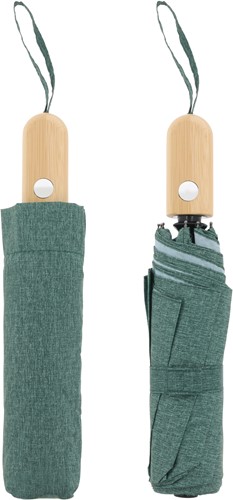 Opvouwbare paraplu 21” R-PET auto open - Donker Groen-2