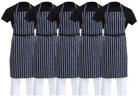 Whites Butchers gestreepte koksbuis blauw/wit (5 stuks)