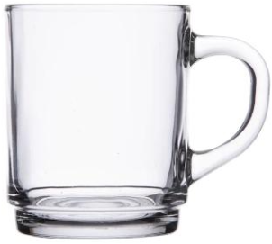 Theeglas, 250ml, stapelbaar met oor hoog, doos 6 stuks