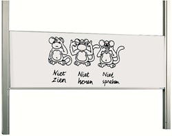 Smit Visual - Enkelvlaks schoolbord op kolommen, wit emaille