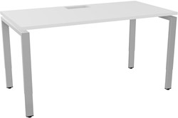 Recht bur b140xd70cm-blad inmg met uitsparing-in hgte verstelbare bridge poten afw sa