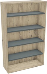 Armand mela kast zonder deuren b1200 h2021 d432 top gematc.met lichaam 4 legbordenr3 - hout-brunswick eik