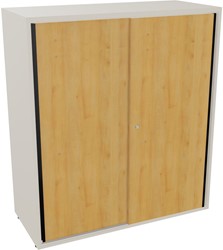 Armand kast met 2 schuifdeuren h113,5xb100xd43,2cm - 2 legborden n5 r5 sg - hout-linnen/hout-licht beuken