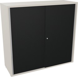 Armand kast met 2 schuifdeuren h113,5xb120xd43,2cm - 2 legborden n5 r9 sb - hout-linnen/hout-zwart