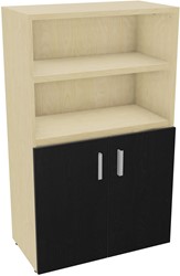 Armand boekenkast 2 mela deuren b800 h1335 d432 top gematc.met lichaam 3 legborde n8 rk s - hout-zeedennen/hout-zwart