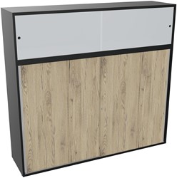 Armand baliemeubel scheidingh156xb165xd43,2cm - 3 legbord r9 r3 sb - hout-zwart/hout-brunswick eik