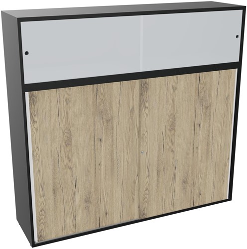 Armand baliemeubel scheidingh156xb165xd43,2cm - 3 legbord r9 r3 so - hout-zwart/hout-brunswick eik