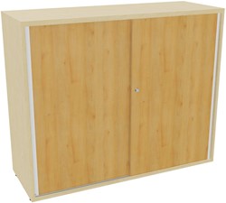 Armand kast met 2 schuifdeuren h100xb120xd43,2cm - 2 legborden n8 r5 so - hout-zeedennen/hout-licht beuken