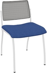 Stoel Inventiv - stof/metaal - 57x51 cm Gesp. don-blauw / wit
