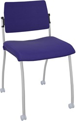 Stoel Inventiv - stof/metaal - 58x51 cm Marine blauw / grijs