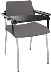 Stoel Inventiv - stof/metaal - 57x51 cm Gesp. choco / grijs