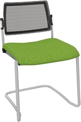 Stoel Inventiv - stof/metaal - 58x51 cm Gesp. olijfgroen / grijs