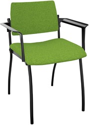 Stoel Inventiv - stof/metaal - 57x51 cm Gesp. olijfgroen / zwart